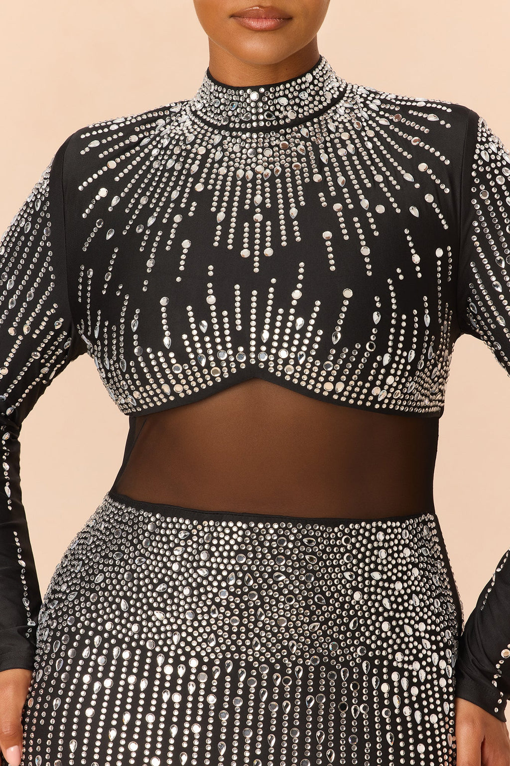 Unforgettable Rhinestone Gown - Black