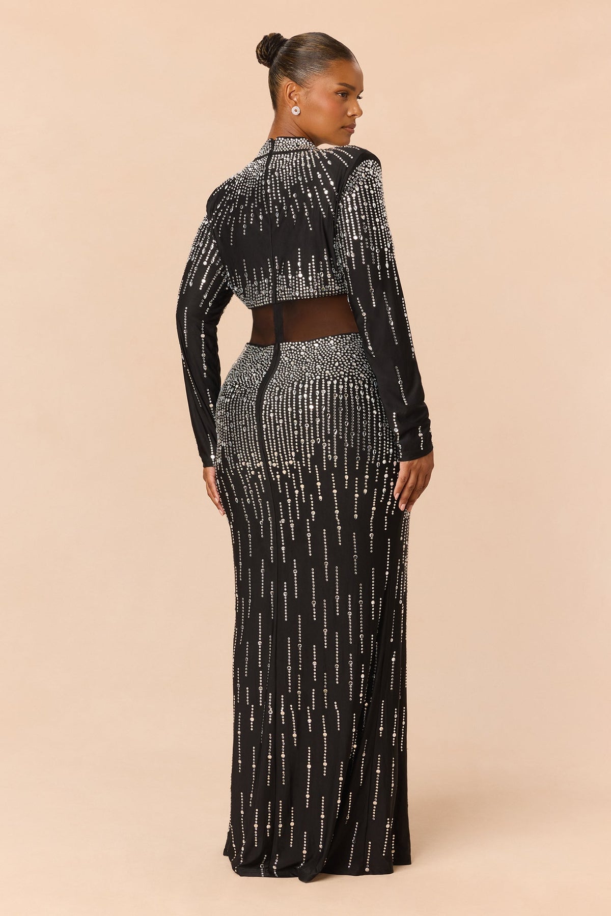 Unforgettable Rhinestone Gown - Black