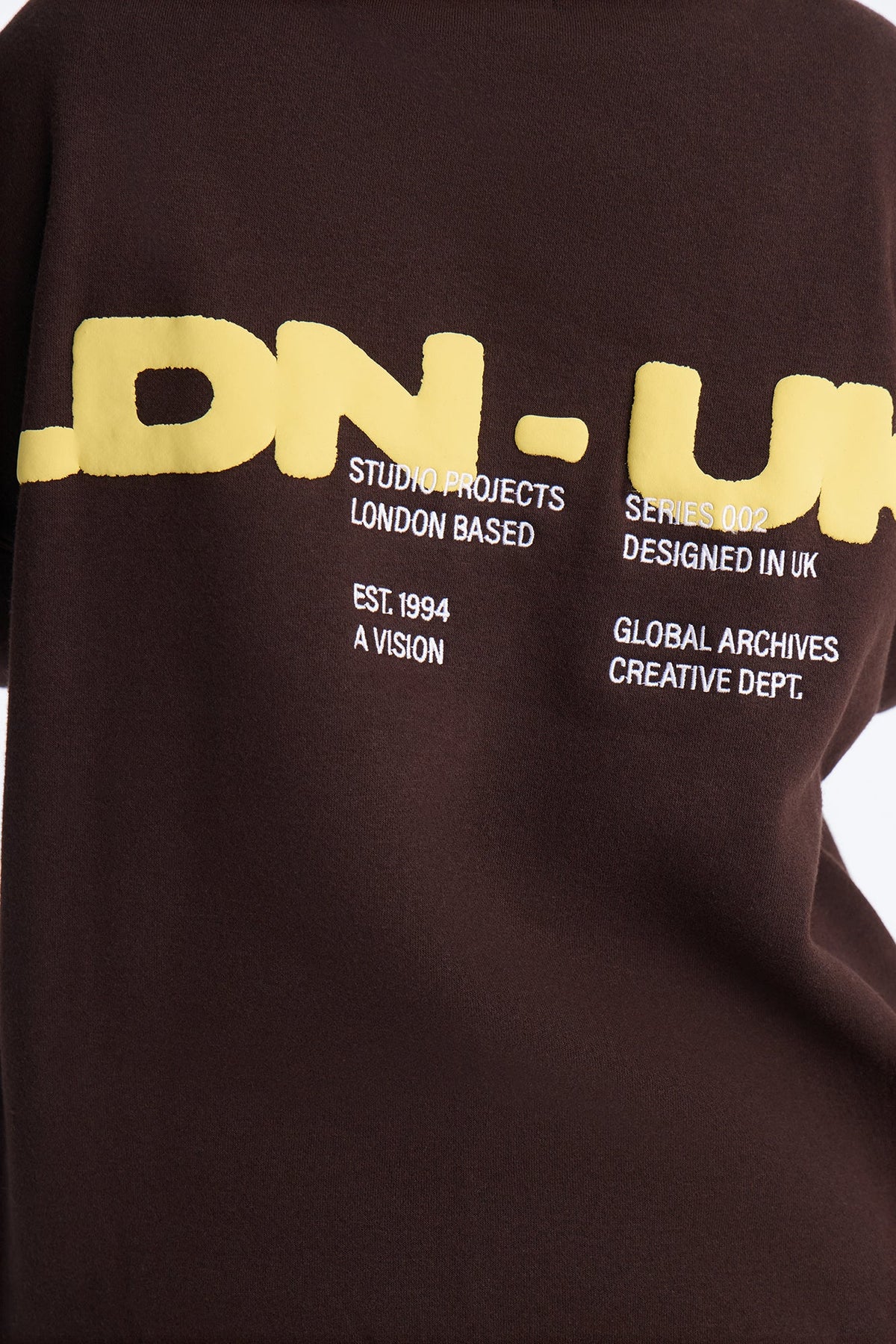 London Mood Washed Oversized Hoodie - Dark Brown