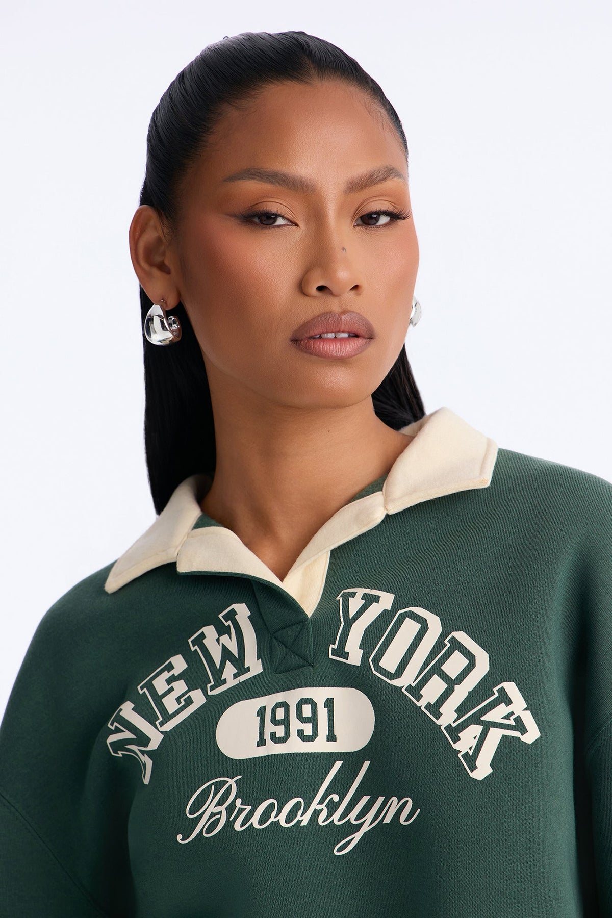 NYC Brooklyn Rugby Pullover Sweatshirt - Hunter Green