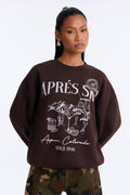 Ski Social Club Crew Neck Sweatshirt - Brown