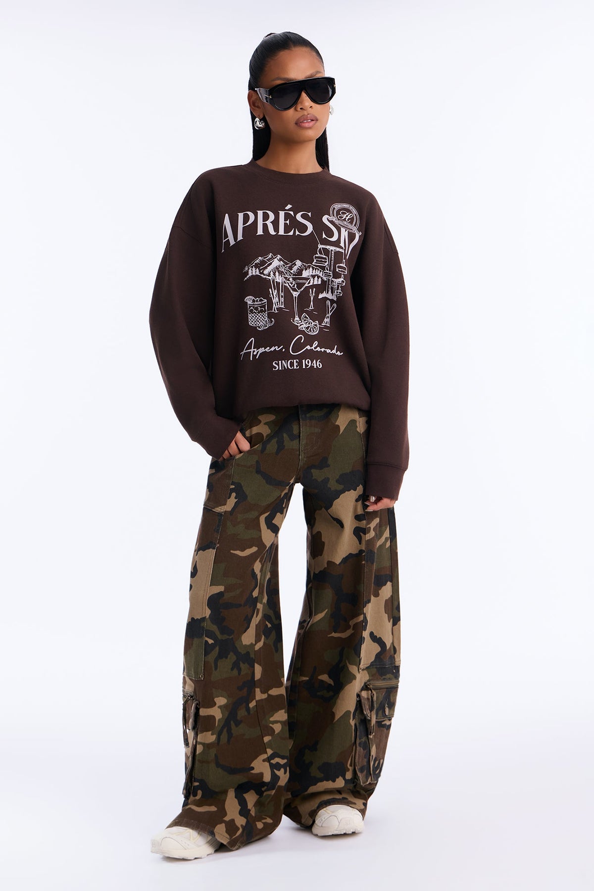 Ski Social Club Crew Neck Sweatshirt - Brown
