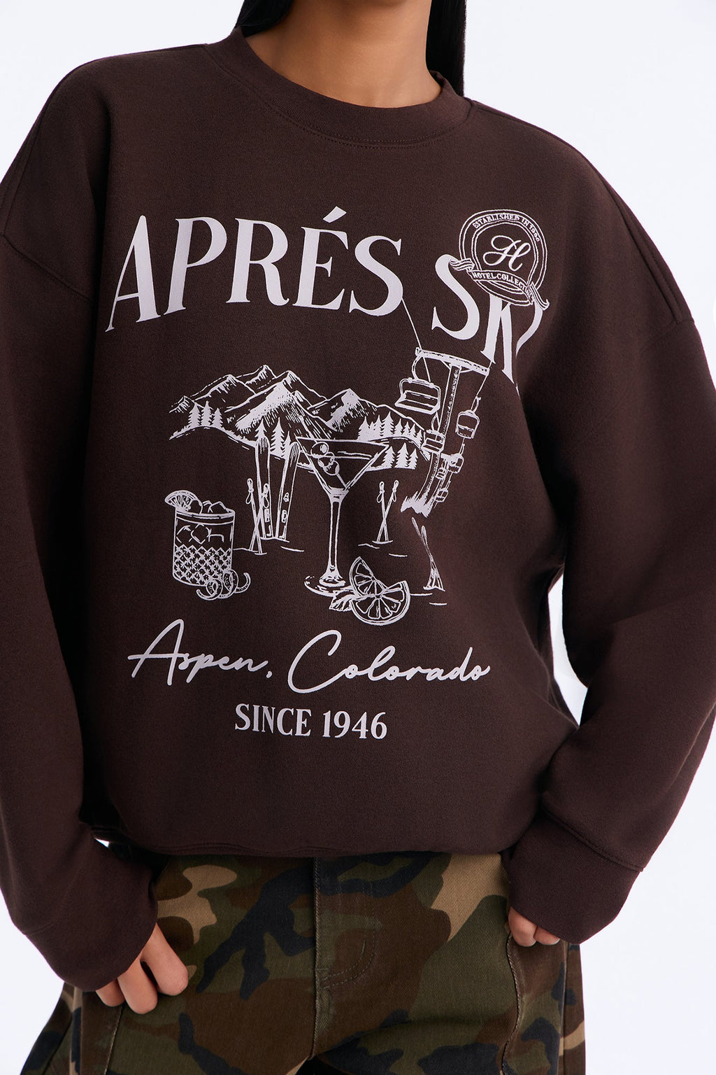 Ski Social Club Crew Neck Sweatshirt - Brown