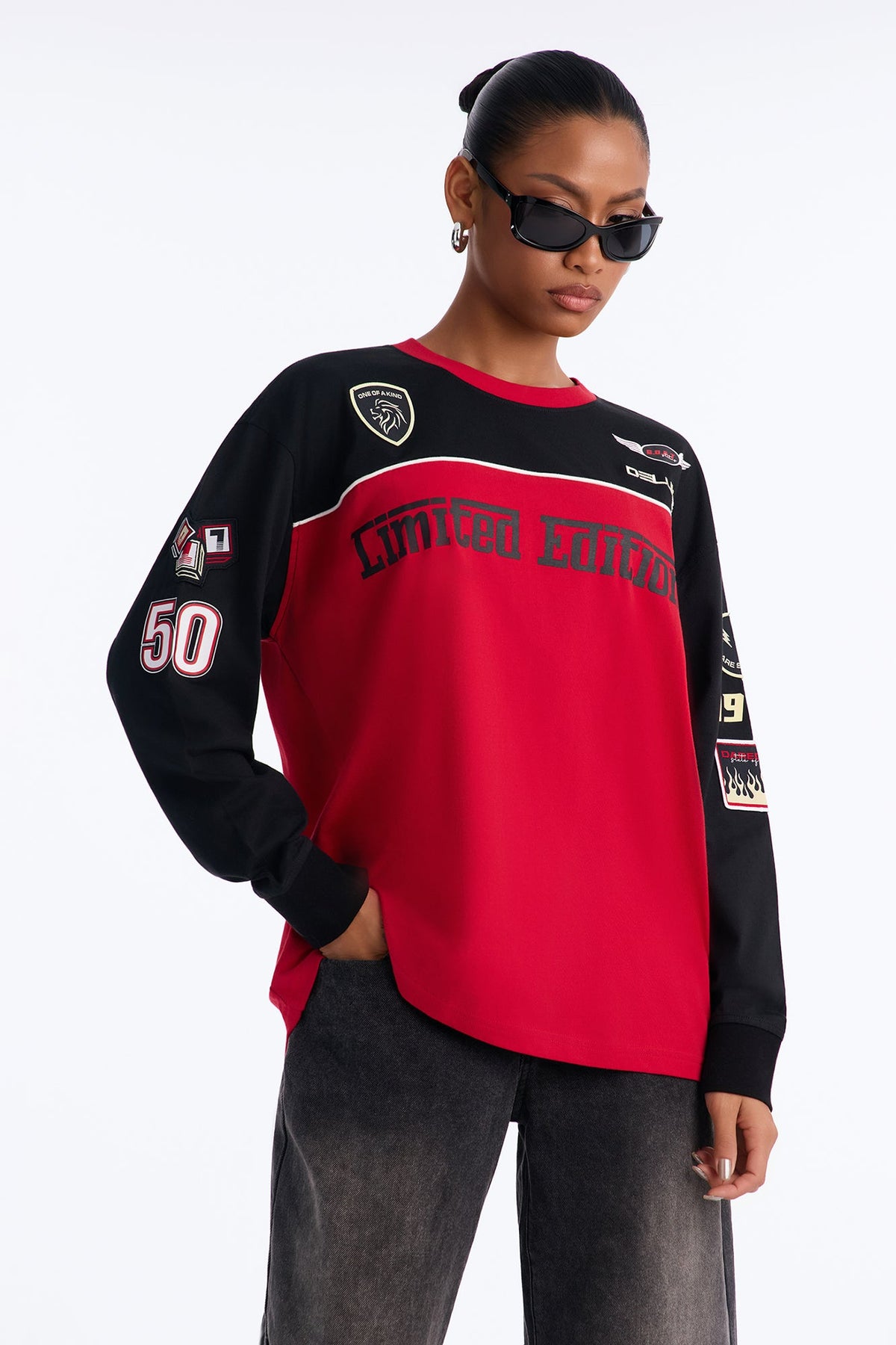 Limited Edition Racing Long Sleeve Tee - Red/combo