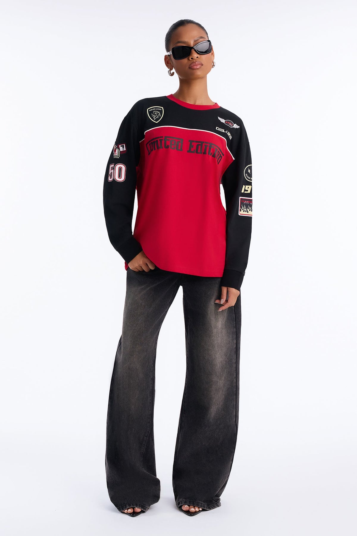 Limited Edition Racing Long Sleeve Tee - Red/combo
