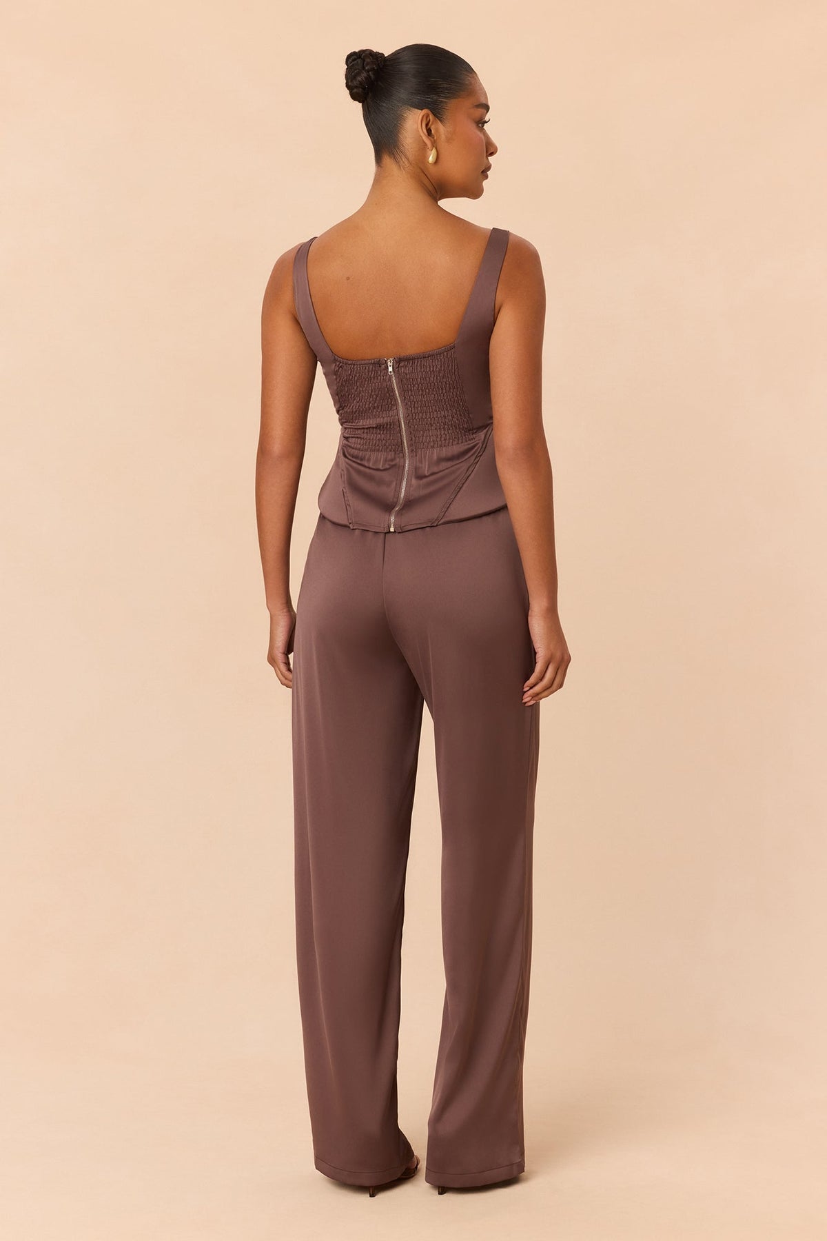 Arden Corset Pant Set - Brown