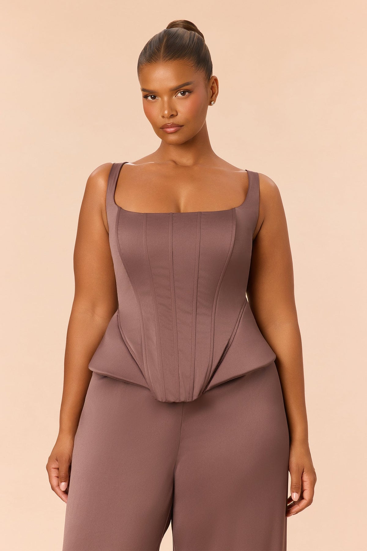 Arden Corset Pant Set - Brown