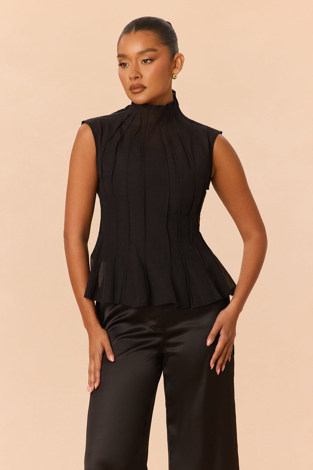 Daily Dose Satin Pant Set - Black