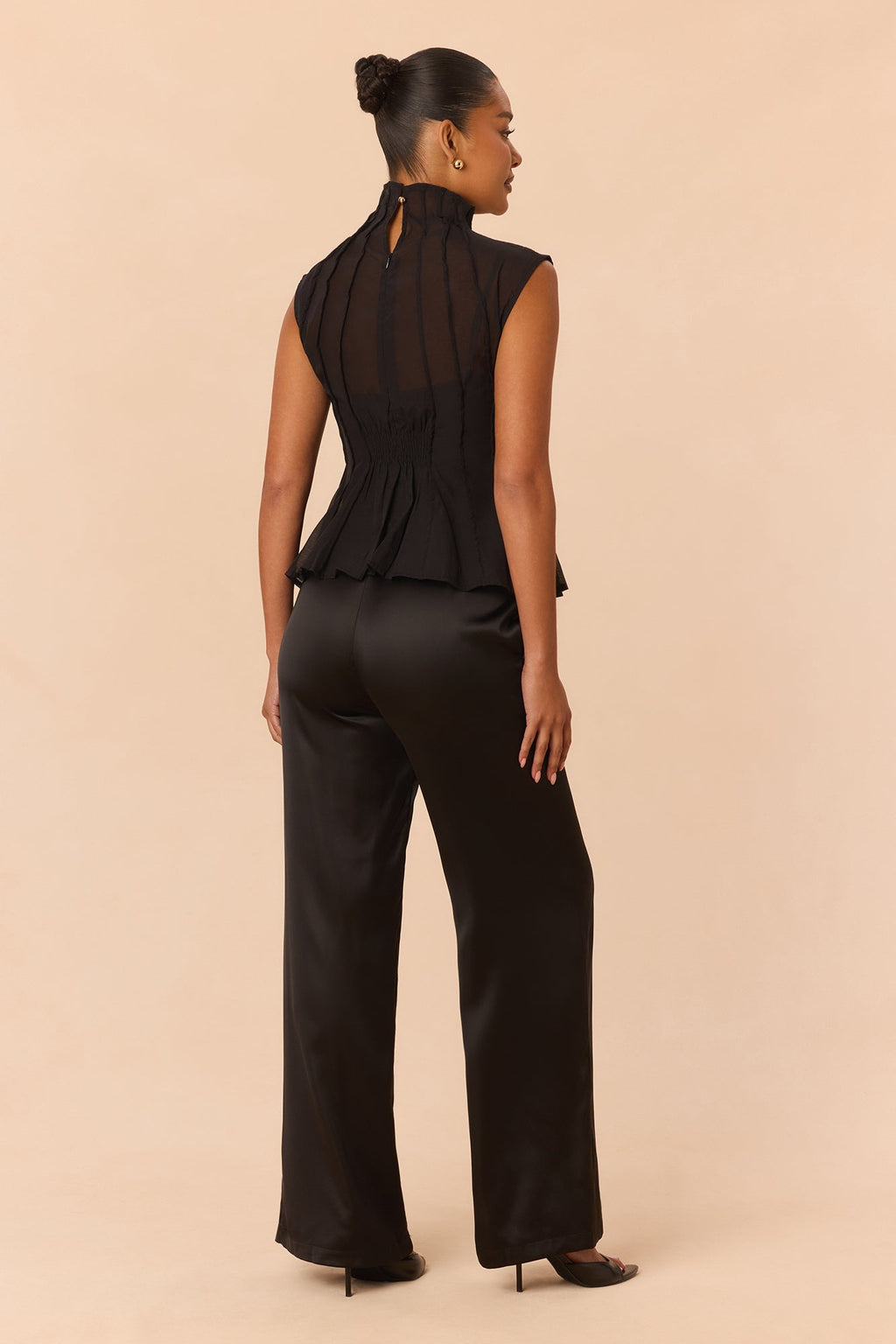 Daily Dose Satin Pant Set - Black