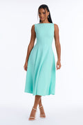Sweet Sunday Knit Crepe Midi Dress - Turquoise