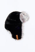 Snowbound Faux Fur Trapper Hat - Black/Grey