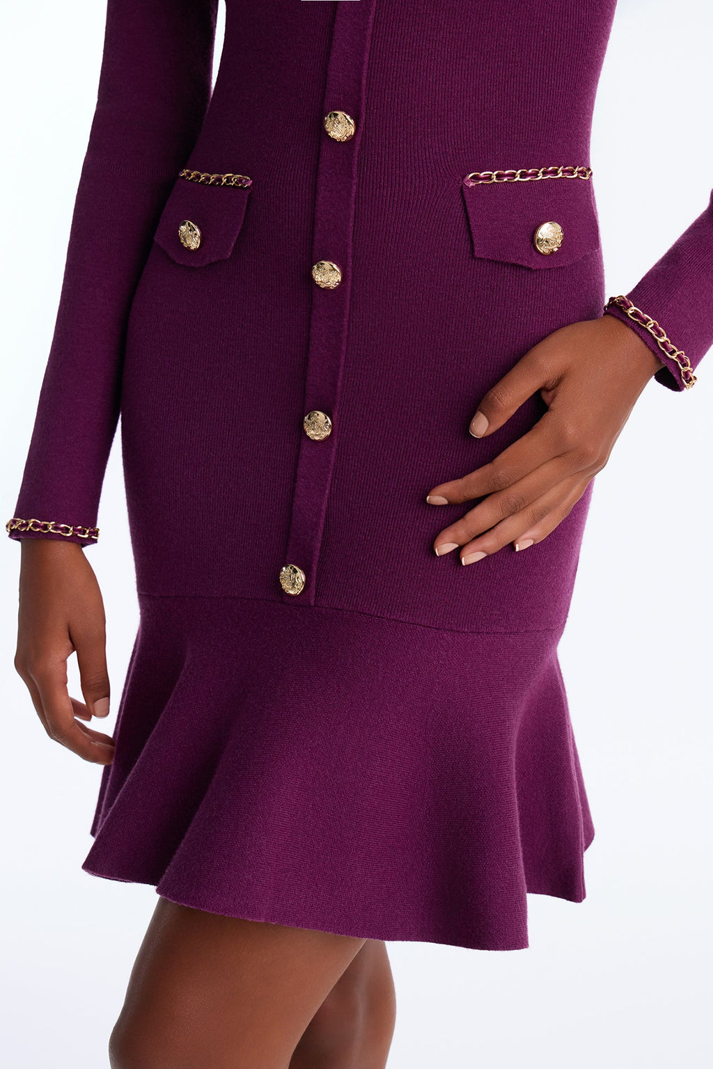All The Riches Sweater Mini Dress - Plum