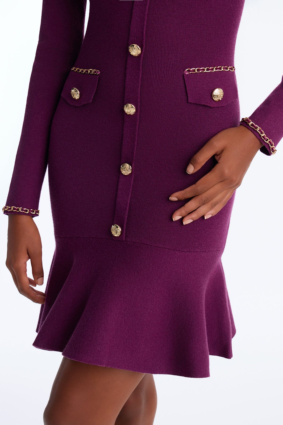 All The Riches Sweater Mini Dress - Plum