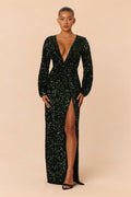 Amara Sequin Gown - Emerald