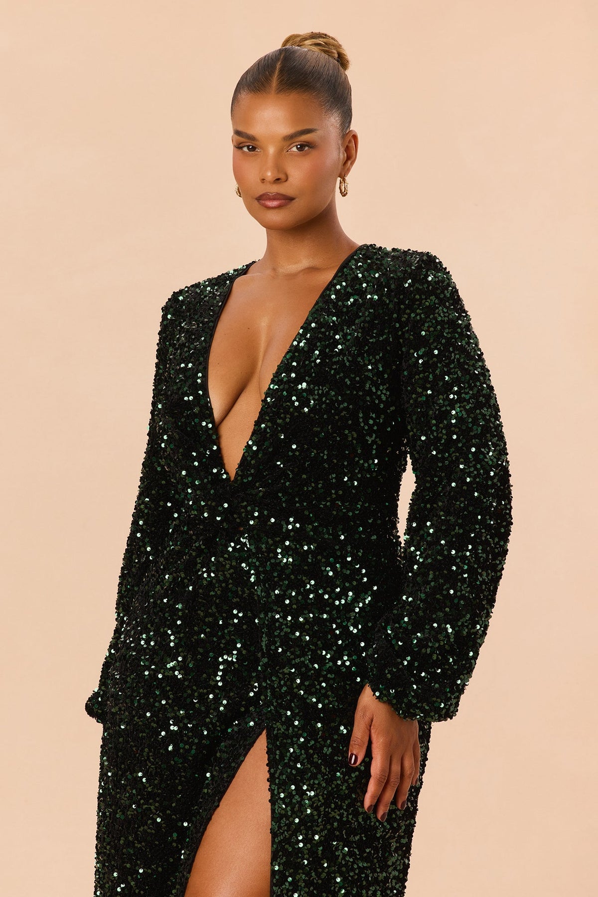 Amara Sequin Gown - Emerald