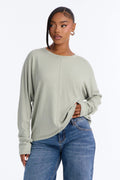 Stephanie Relaxed Fit Long Sleeve Tee - Sage
