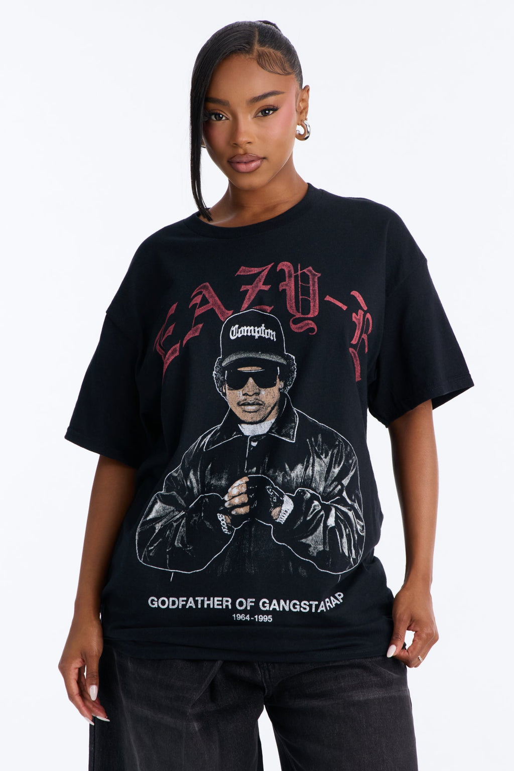 Eazy E Godfather Of Rap Washed Tee - Black