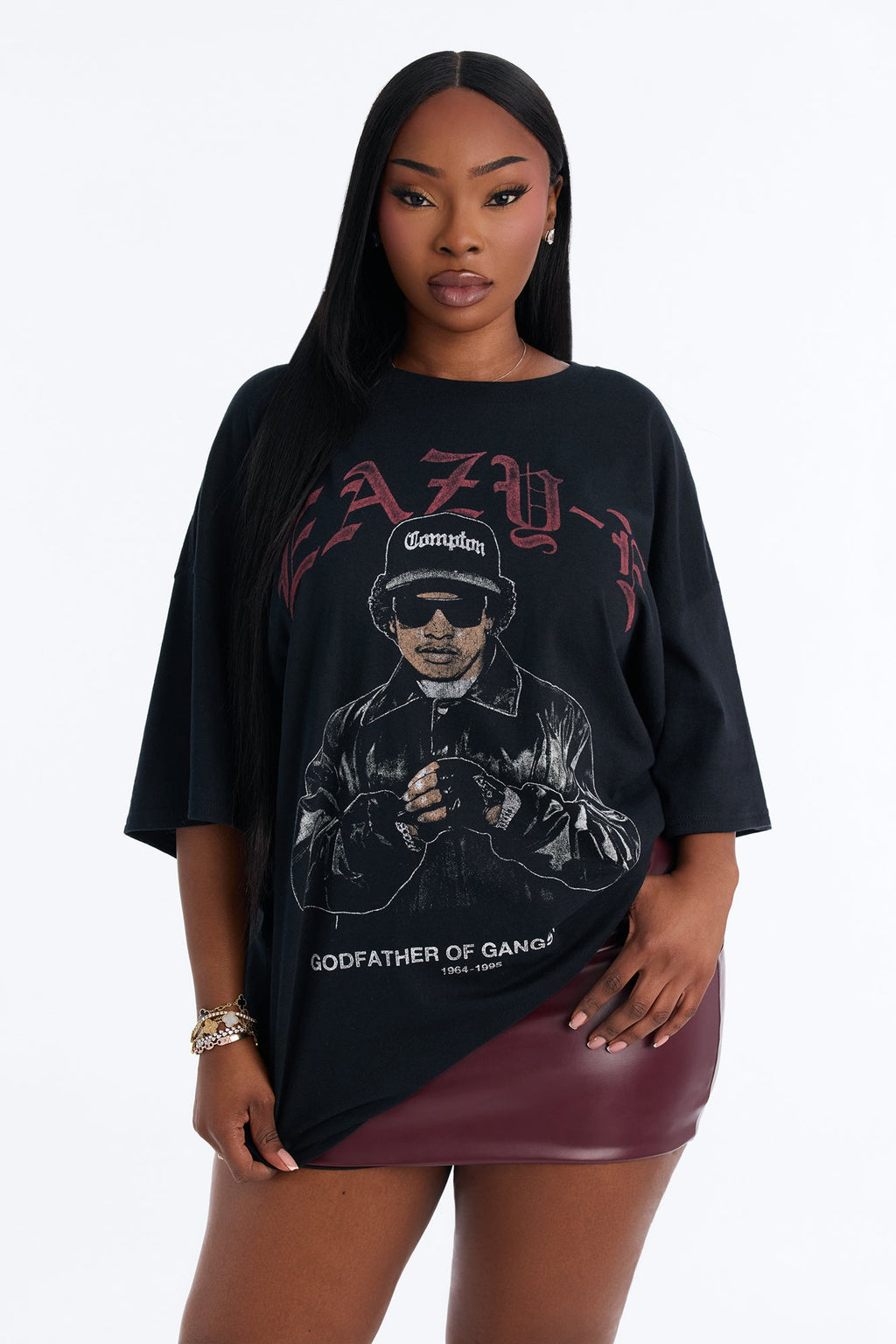Eazy E Godfather Of Rap Washed Tee - Black