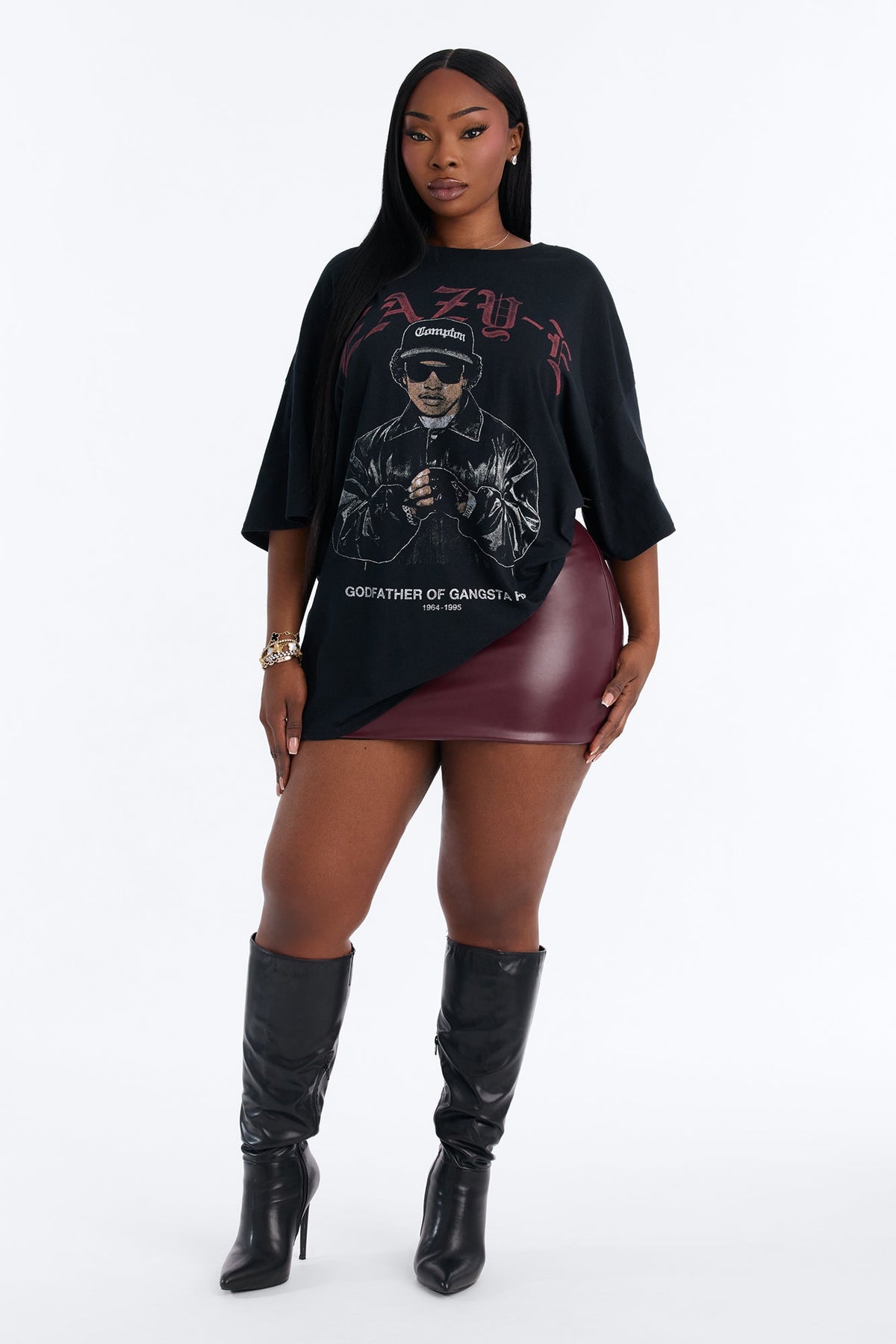 Eazy E Godfather Of Rap Washed Tee - Black
