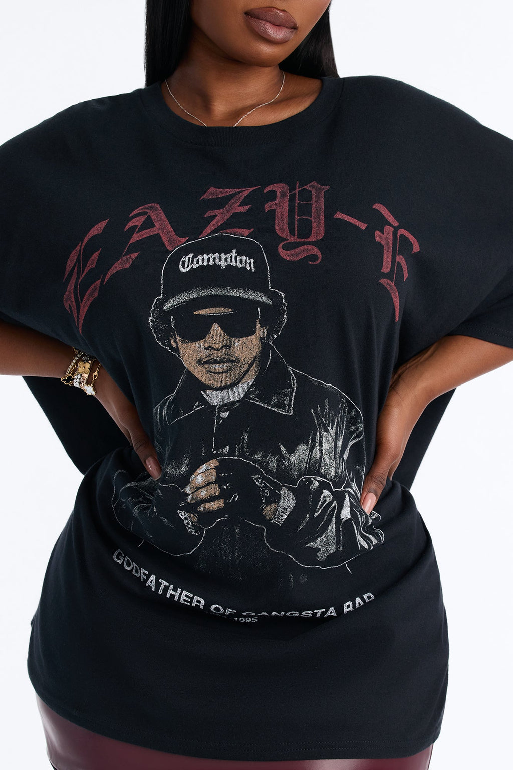 Eazy E Godfather Of Rap Washed Tee - Black