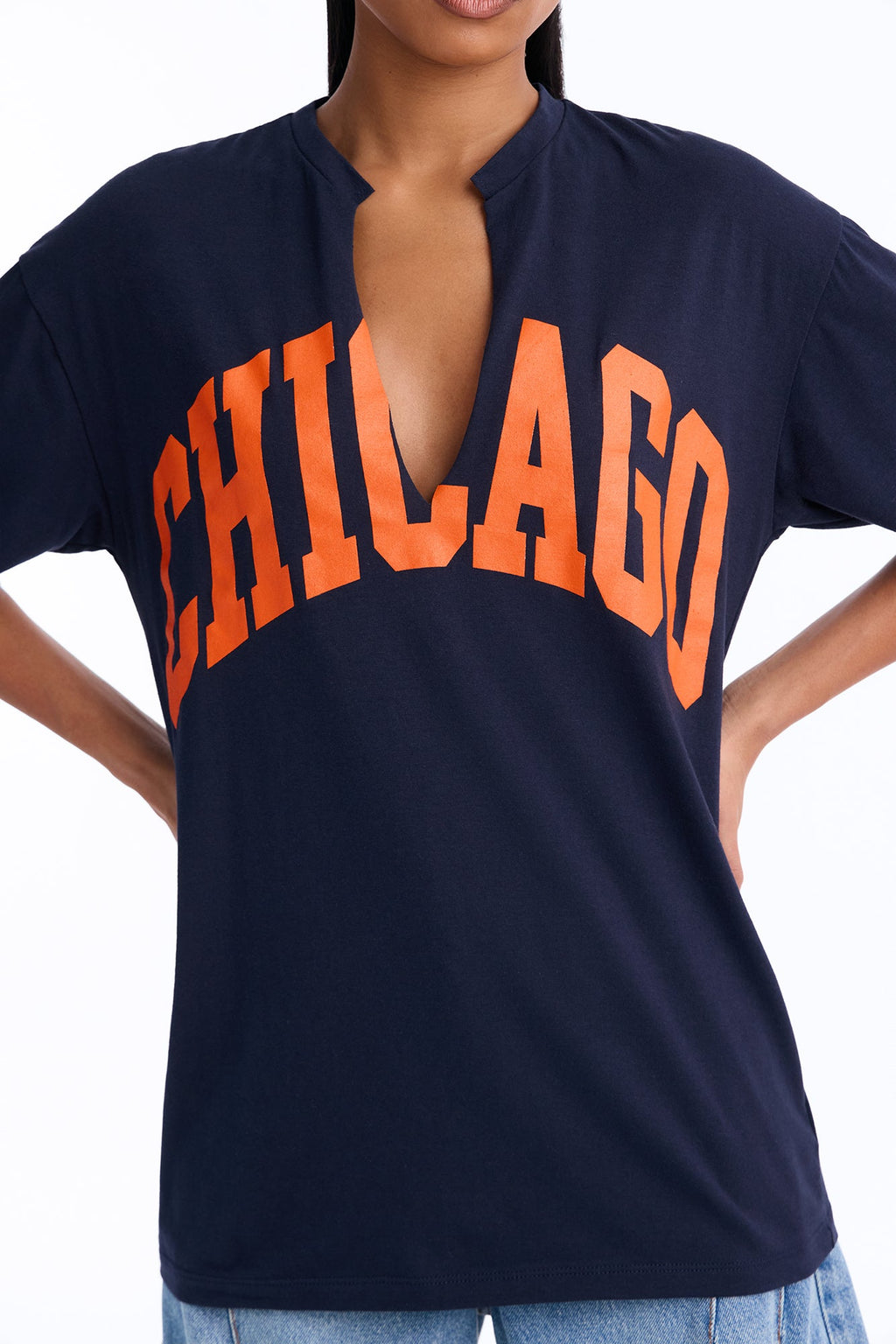 Chicago Girl Tee - Navy/combo