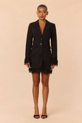Fast Lane Lace Trim Blazer Mini Dress - Black