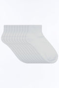 10 Pack Quarter Length Socks - White