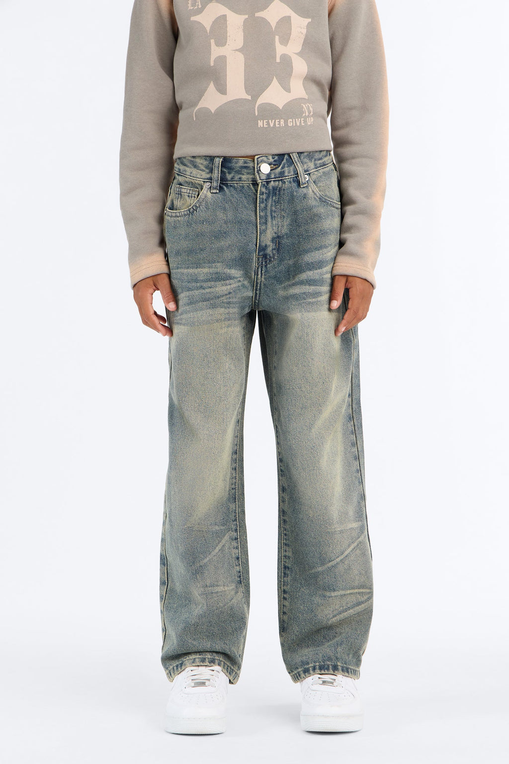 Mini Baggy Dark Wave Jeans - Medium Blue Wash