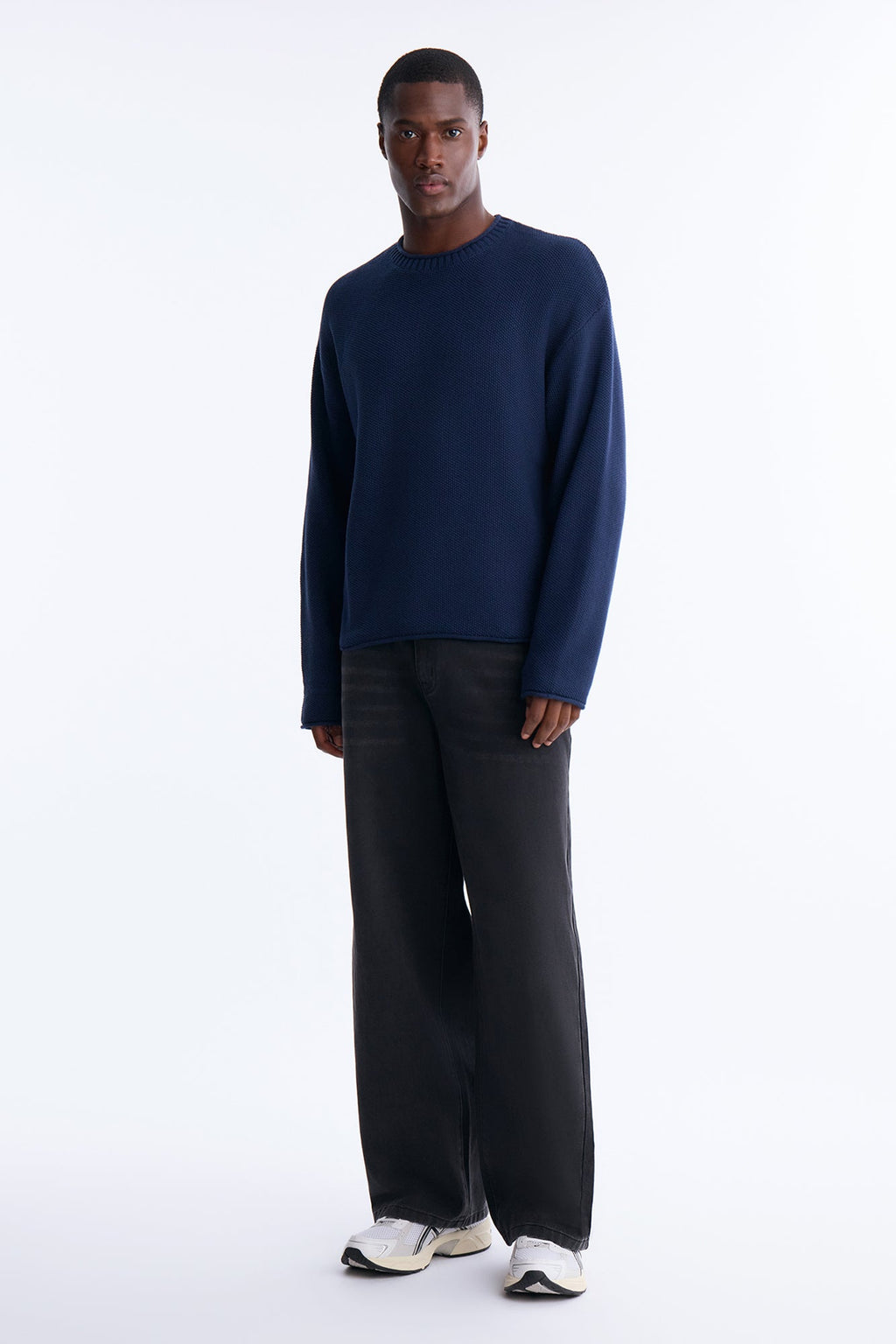 Rollneck Crew Sweater - Navy