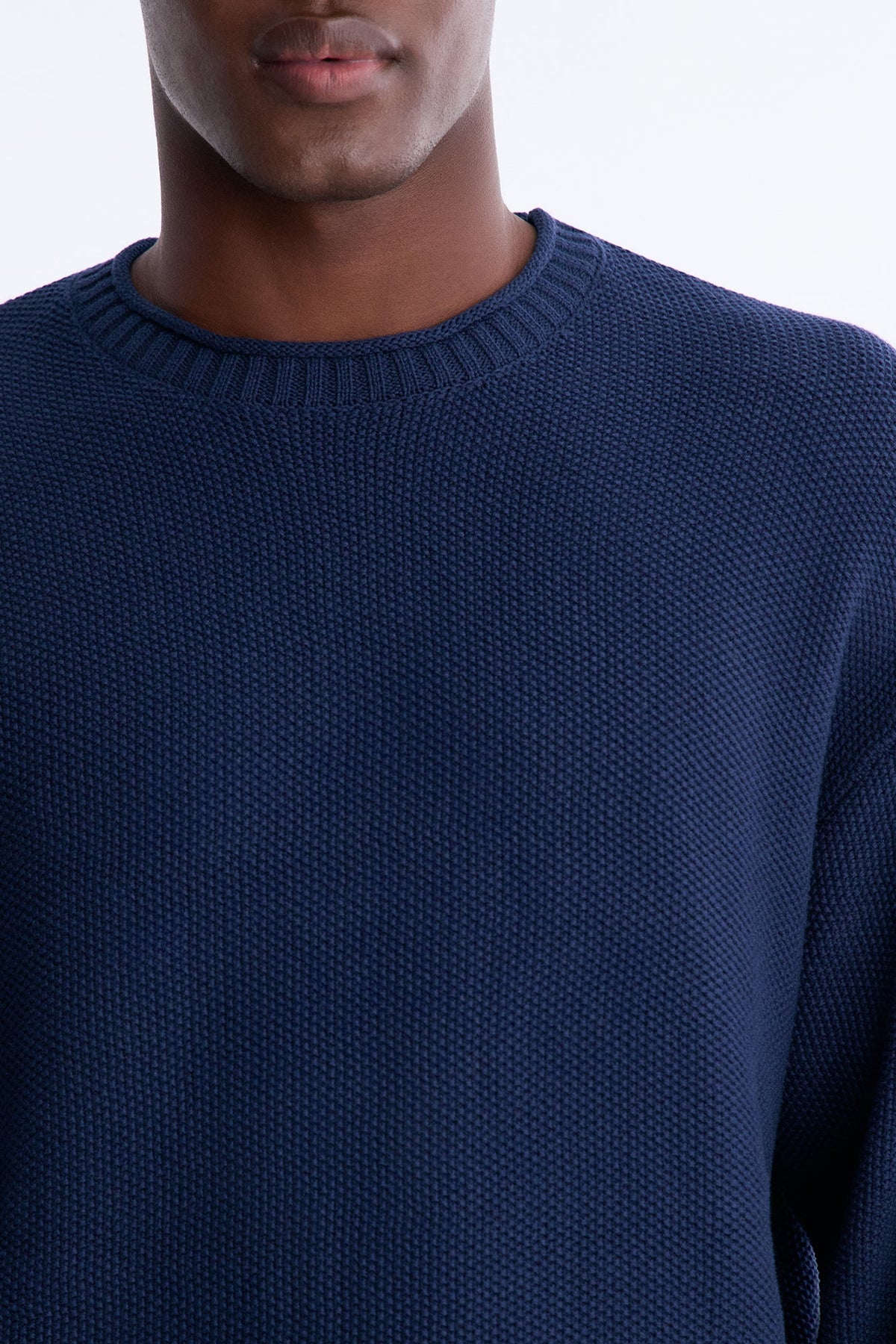 Rollneck Crew Sweater - Navy