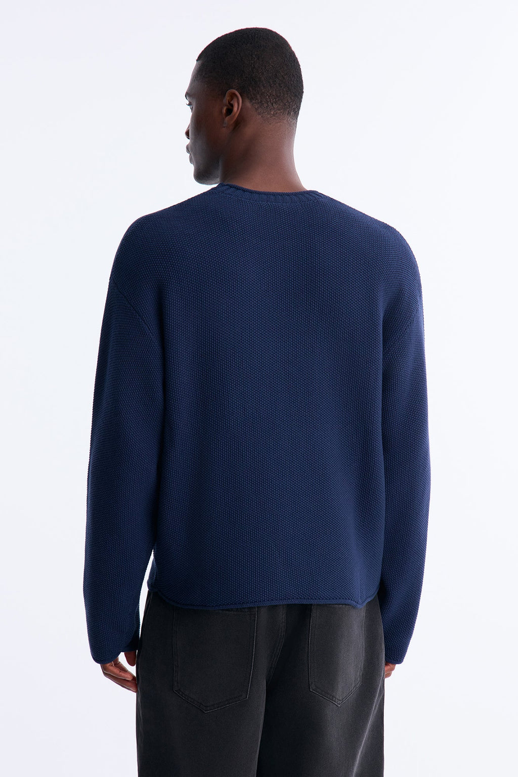 Rollneck Crew Sweater - Navy