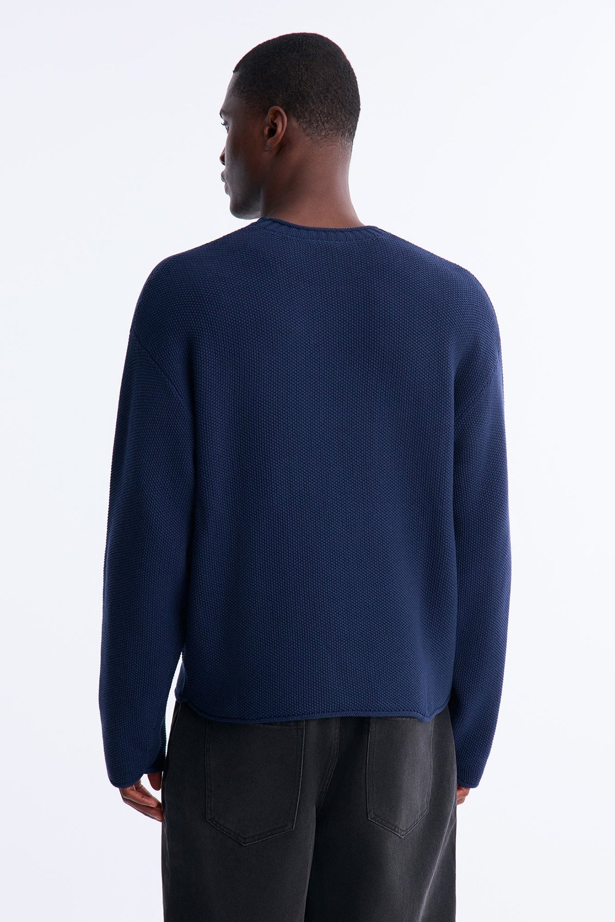 Rollneck Crew Sweater - Navy