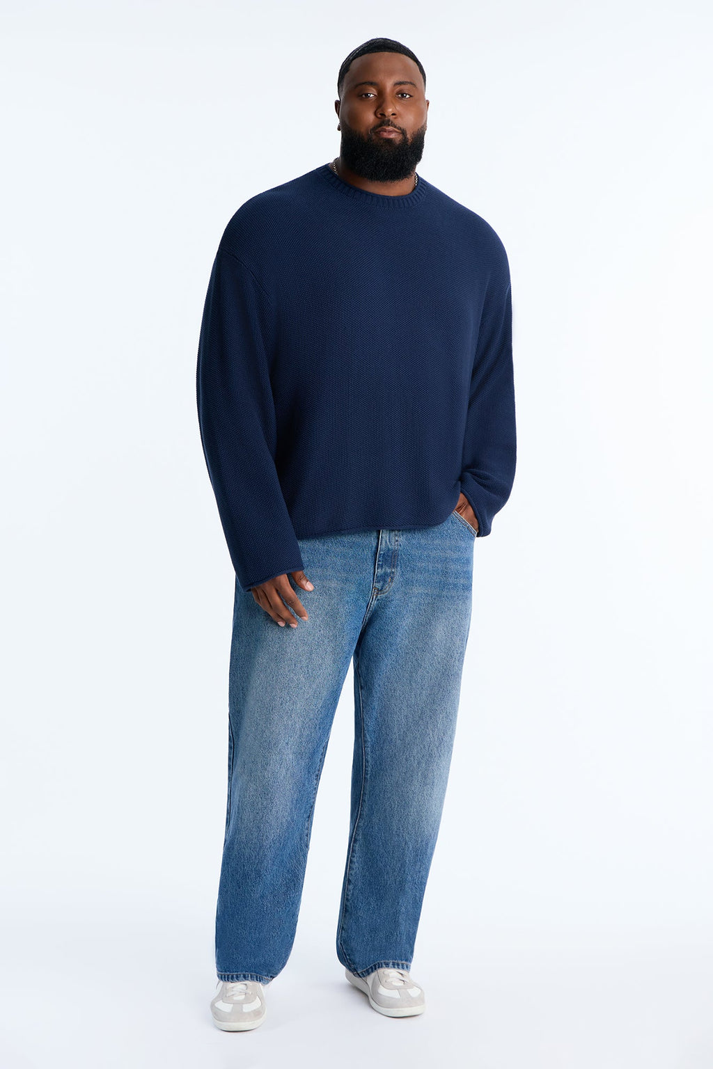 Rollneck Crew Sweater - Navy