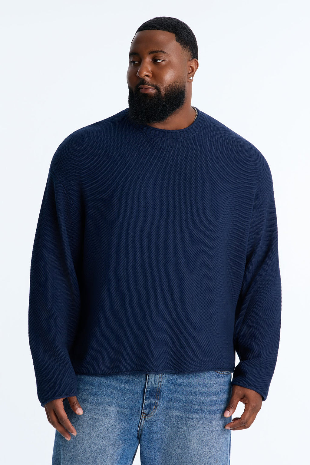 Rollneck Crew Sweater - Navy