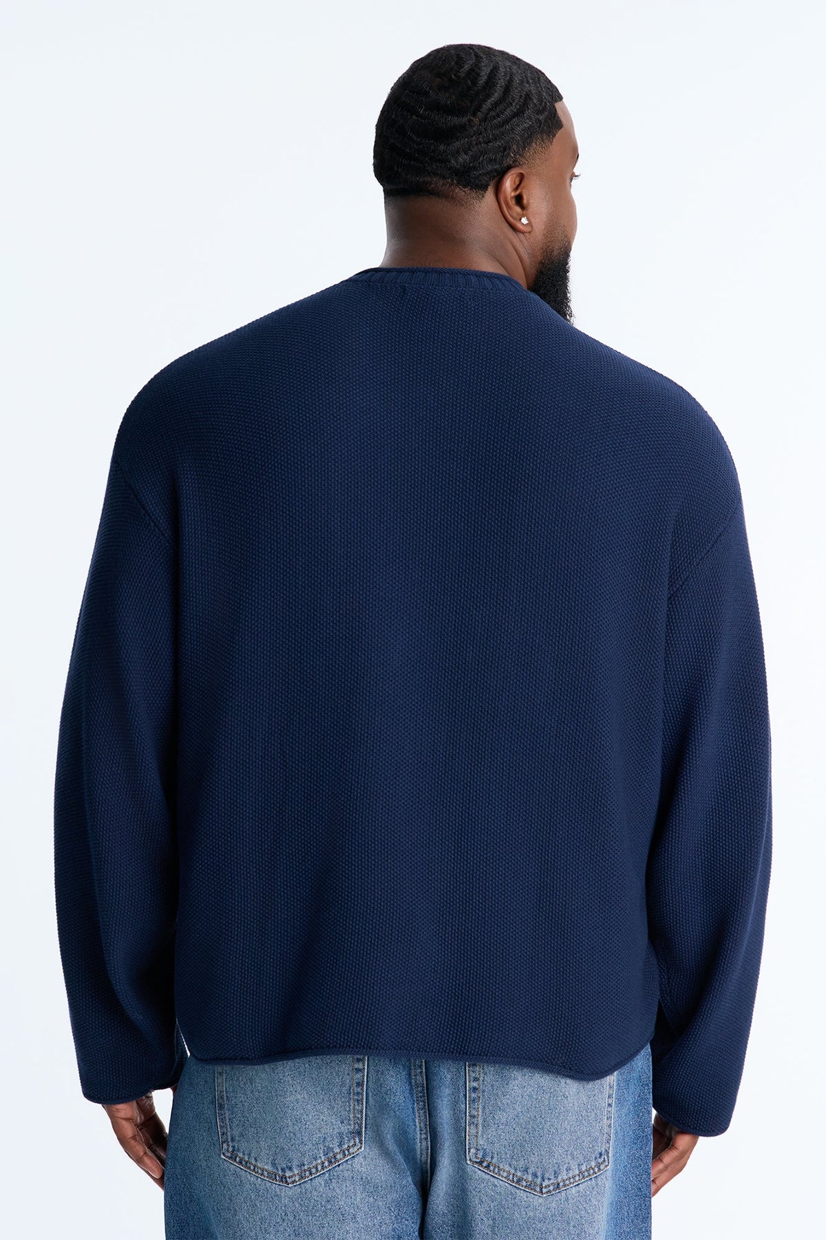 Rollneck Crew Sweater - Navy