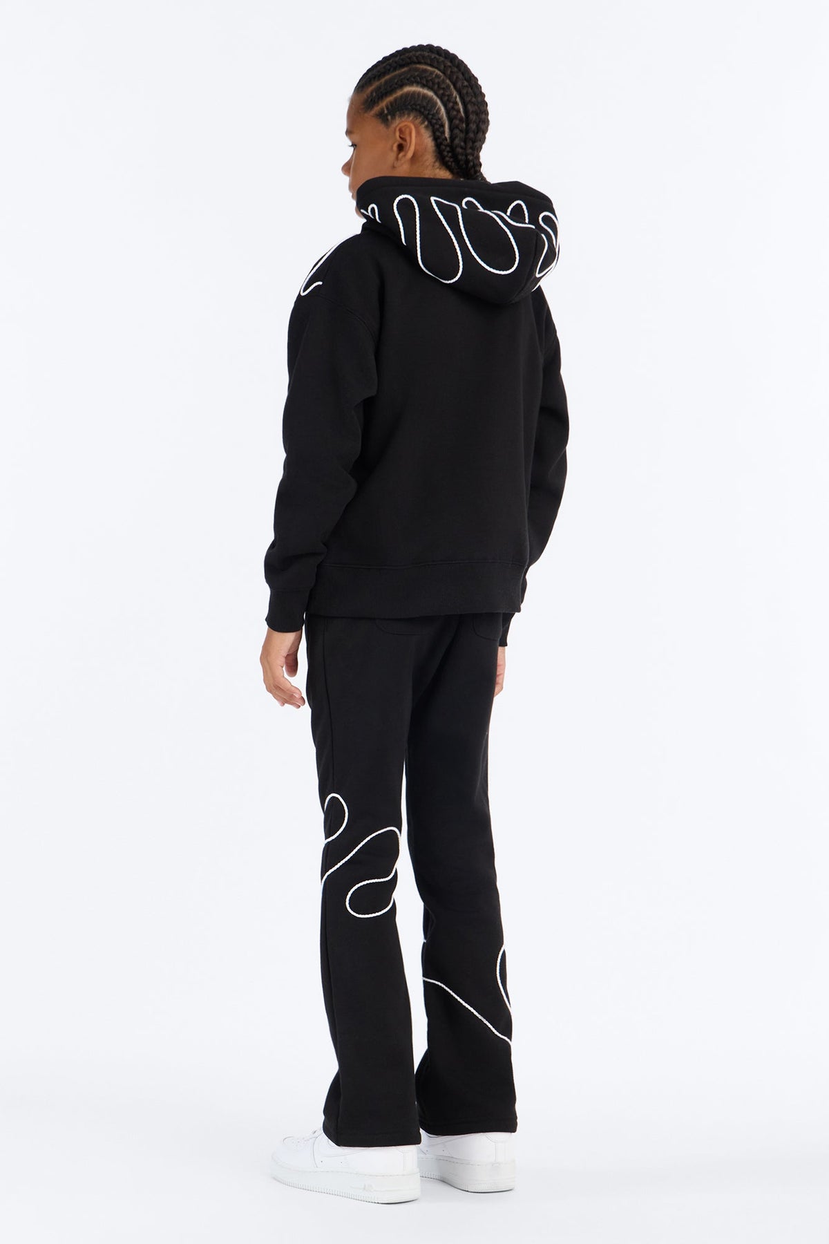 Mini Lasso Embroidery Hoodie - Black