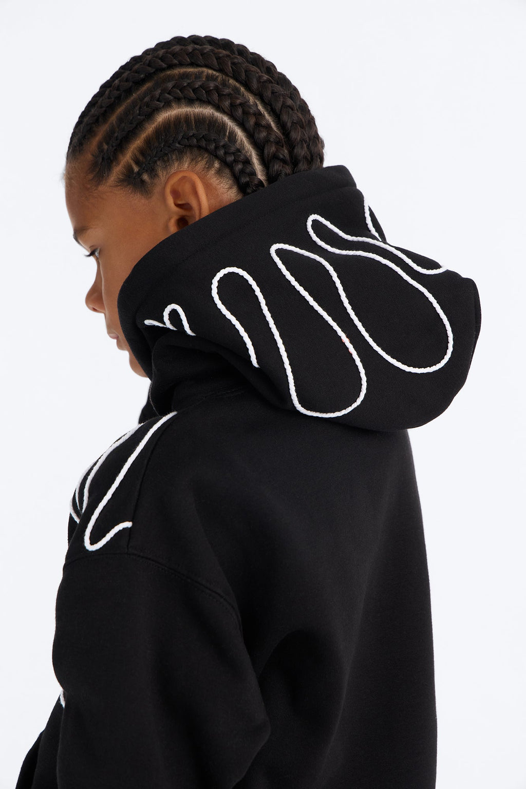 Mini Lasso Embroidery Hoodie - Black