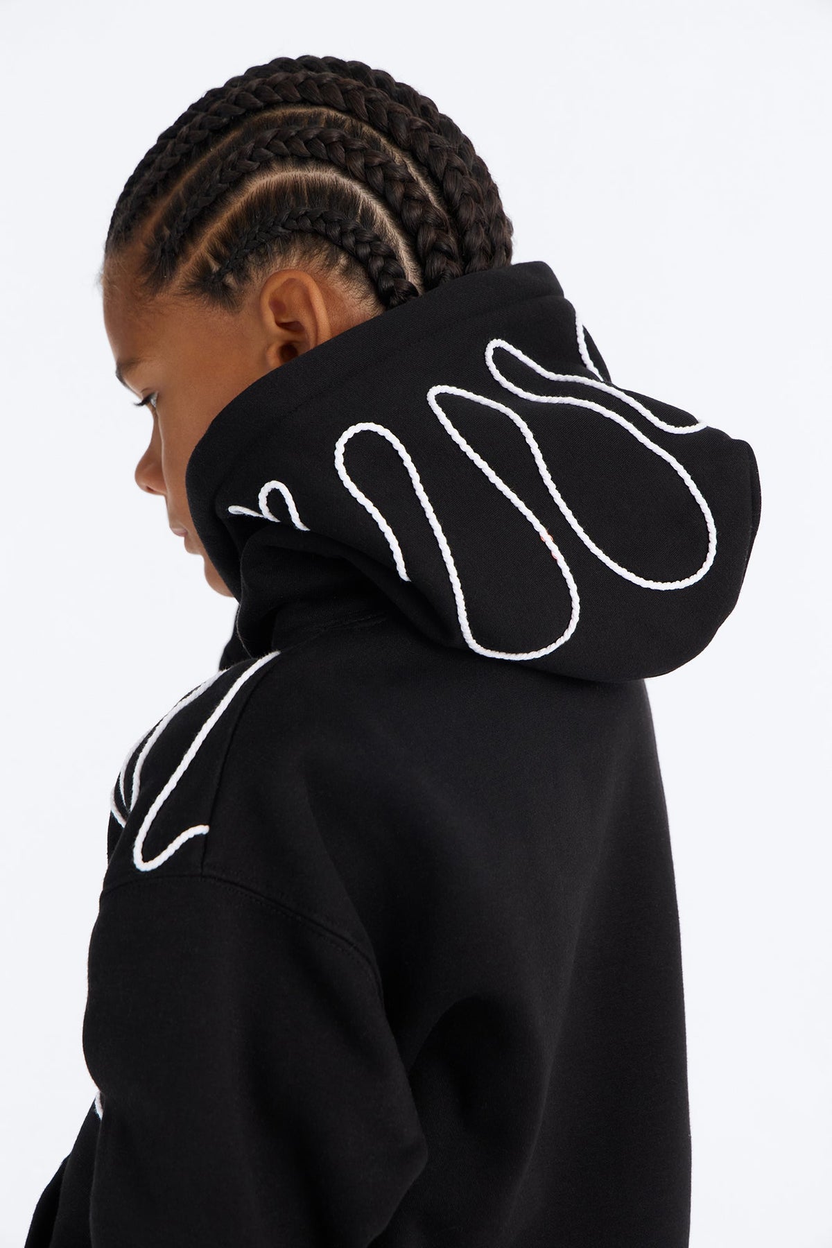Mini Lasso Embroidery Hoodie - Black