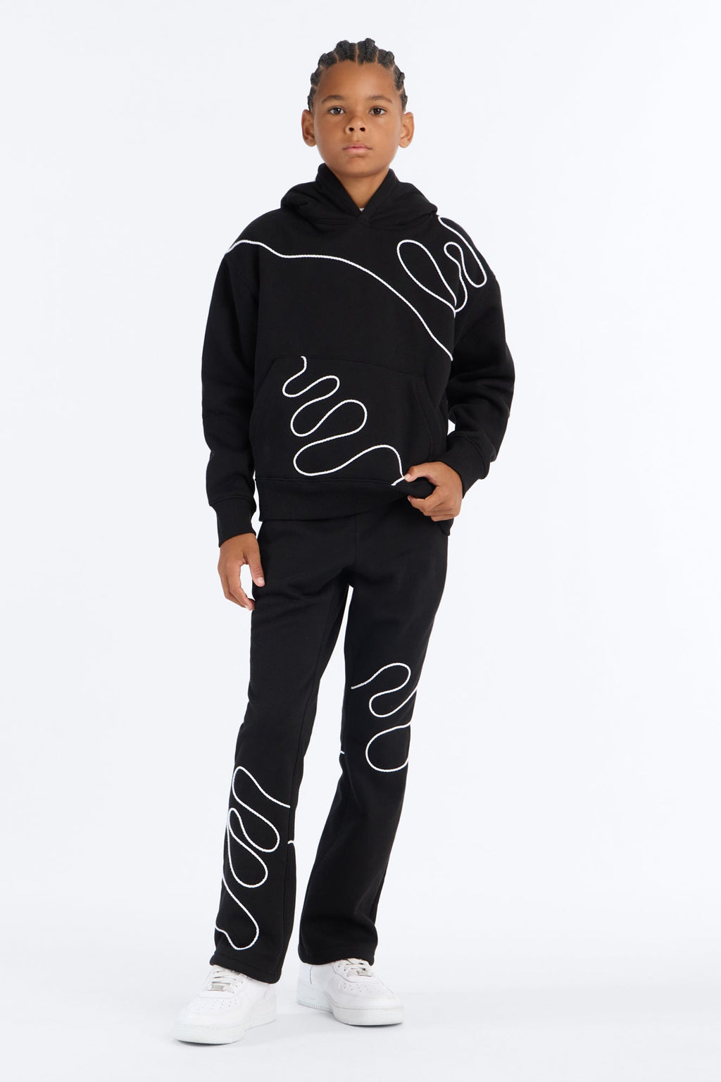 Mini Lasso Slim Flare Sweatpants - Black