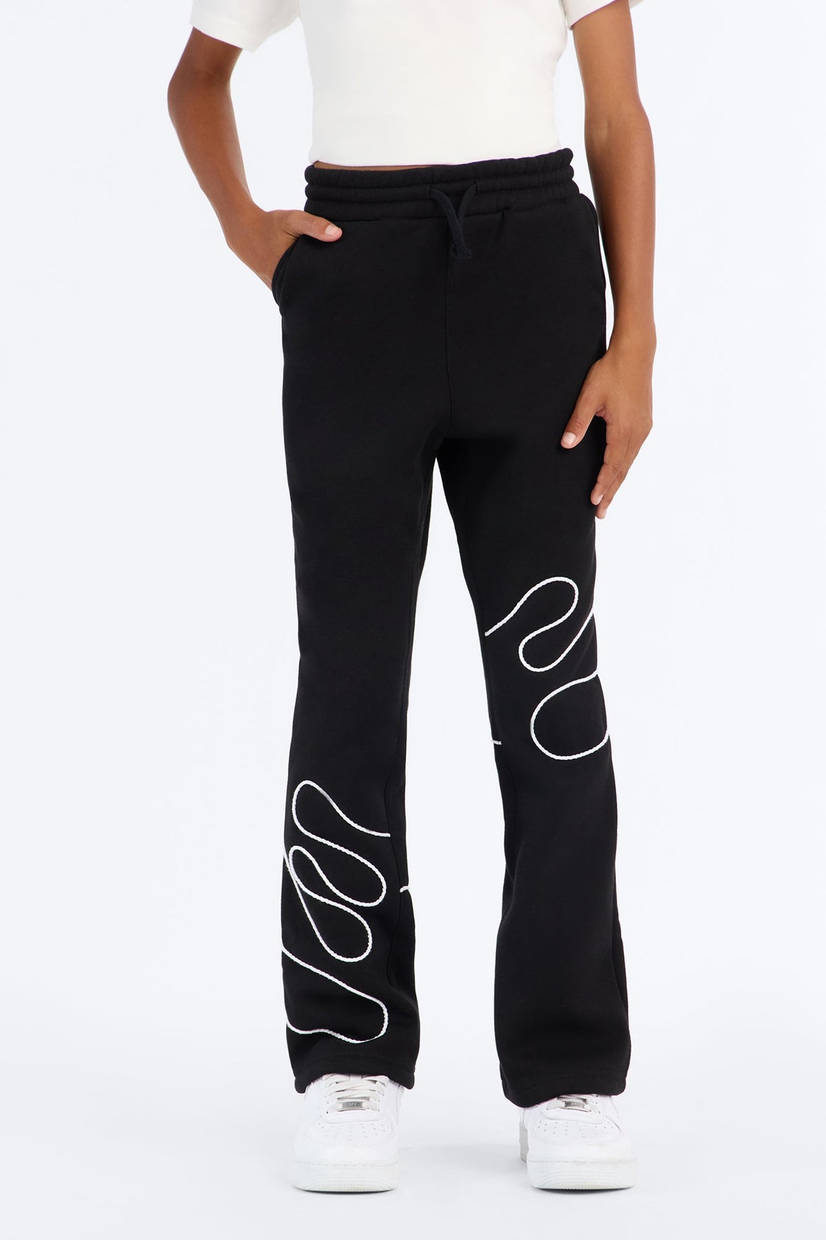 Mini Lasso Slim Flare Sweatpants - Black