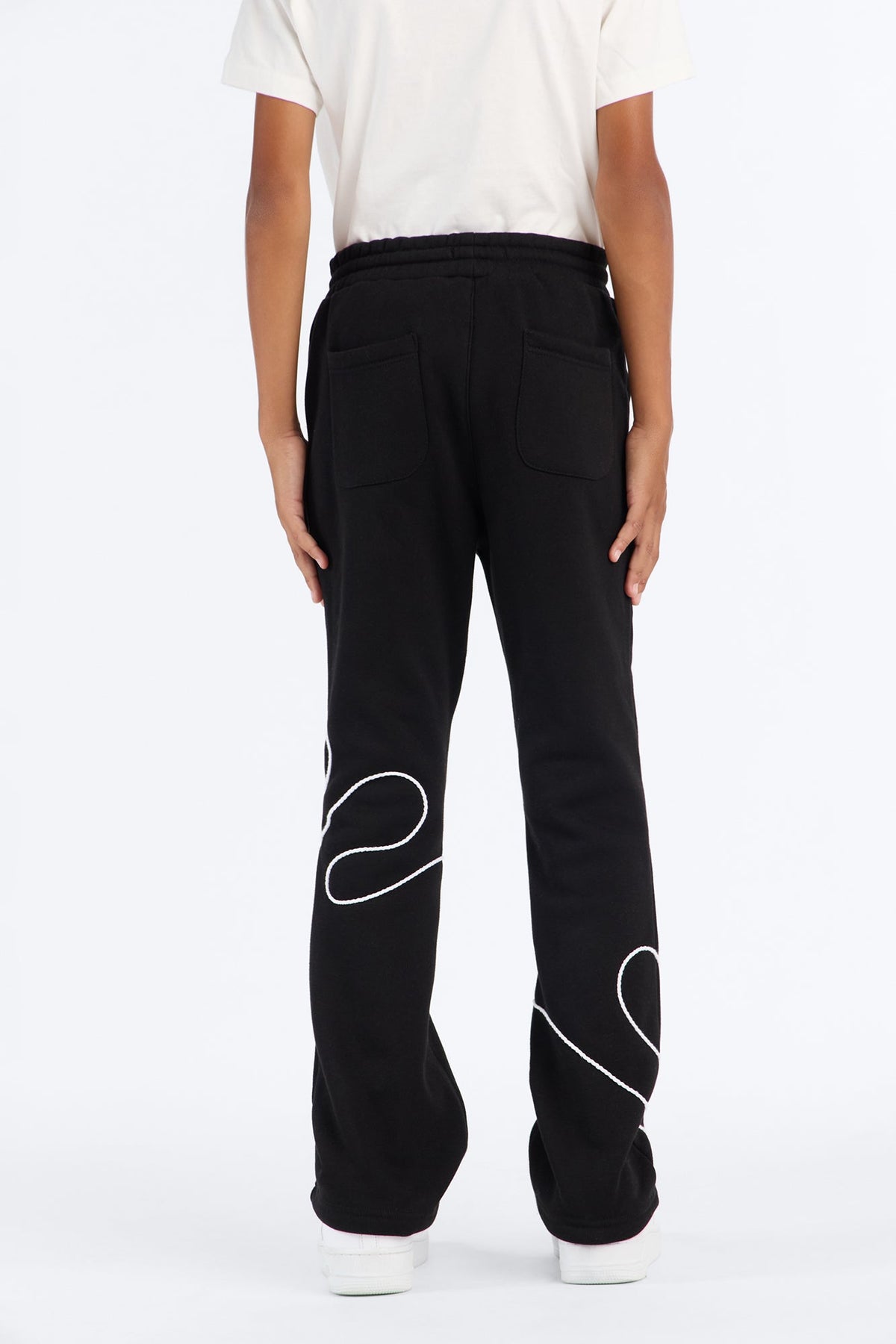 Mini Lasso Slim Flare Sweatpants - Black