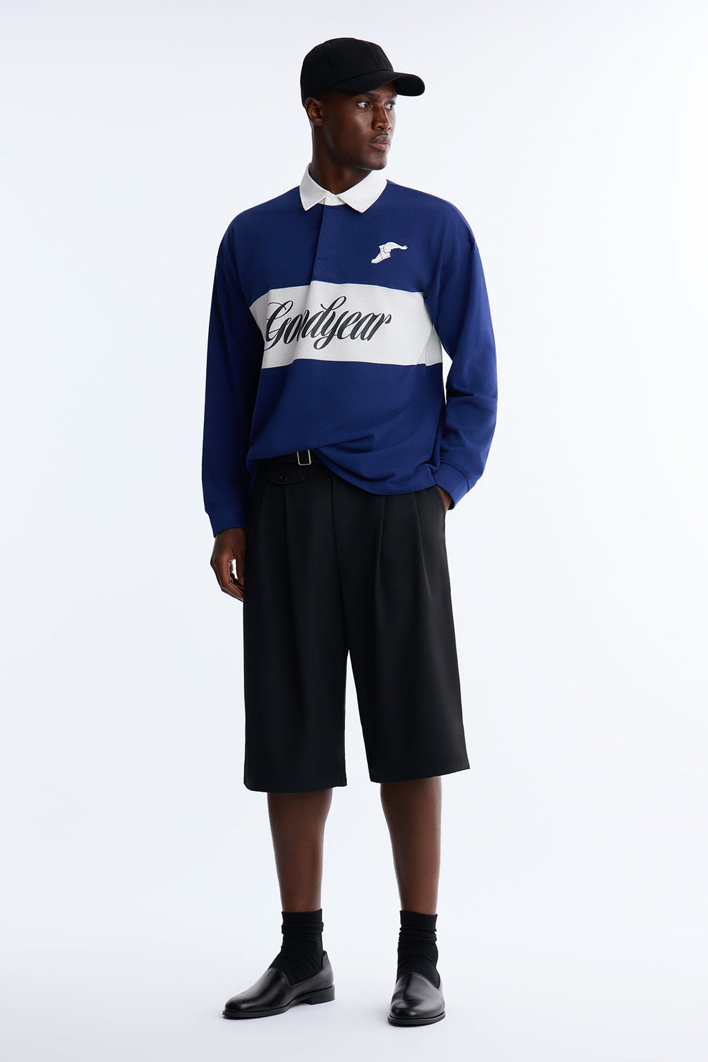 Goodyear Long Sleeve Polo - Navy