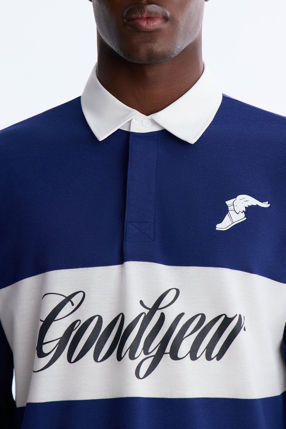 Goodyear Long Sleeve Polo - Navy