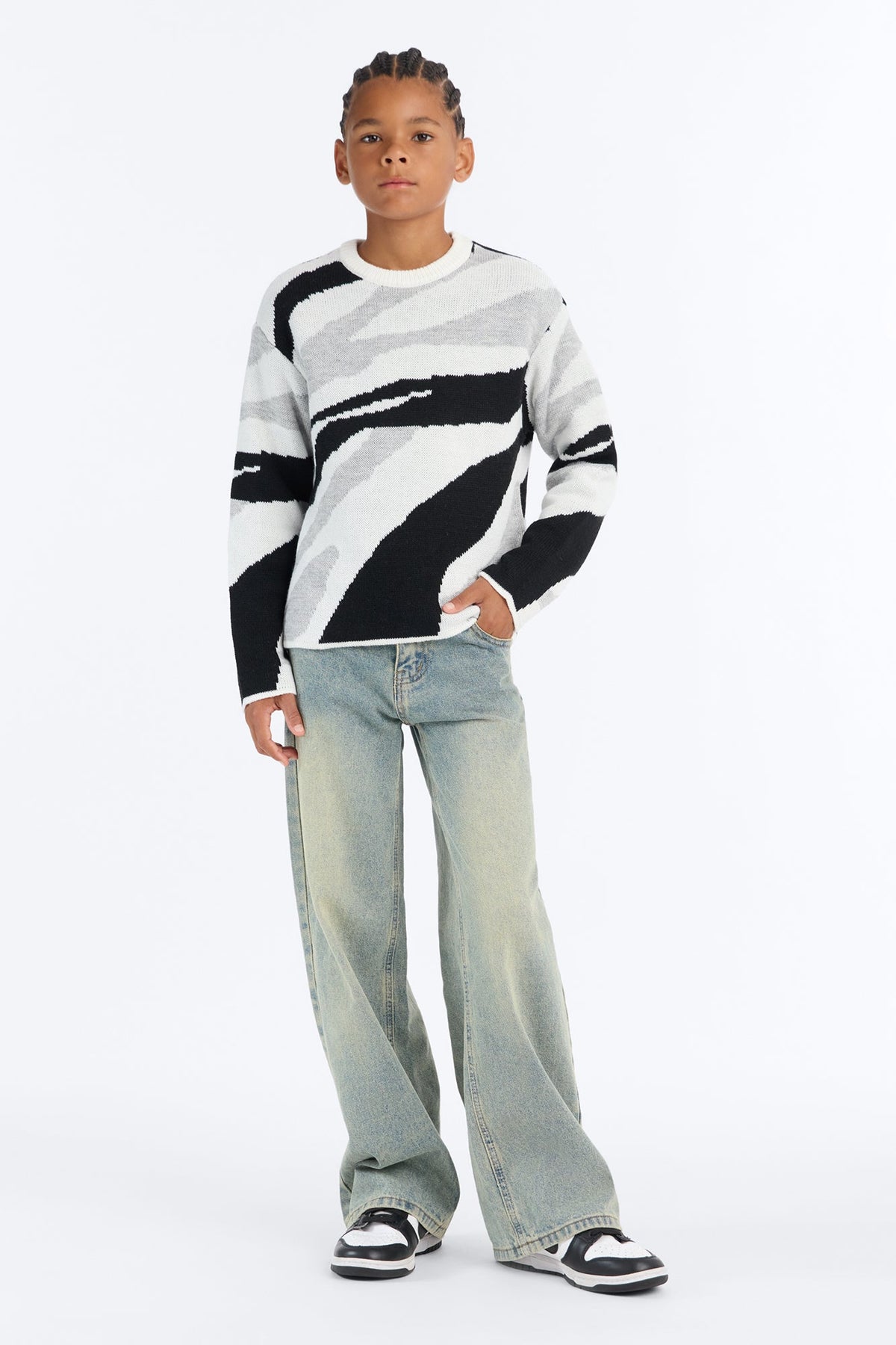 Mini Set The Vibe Sweater - White