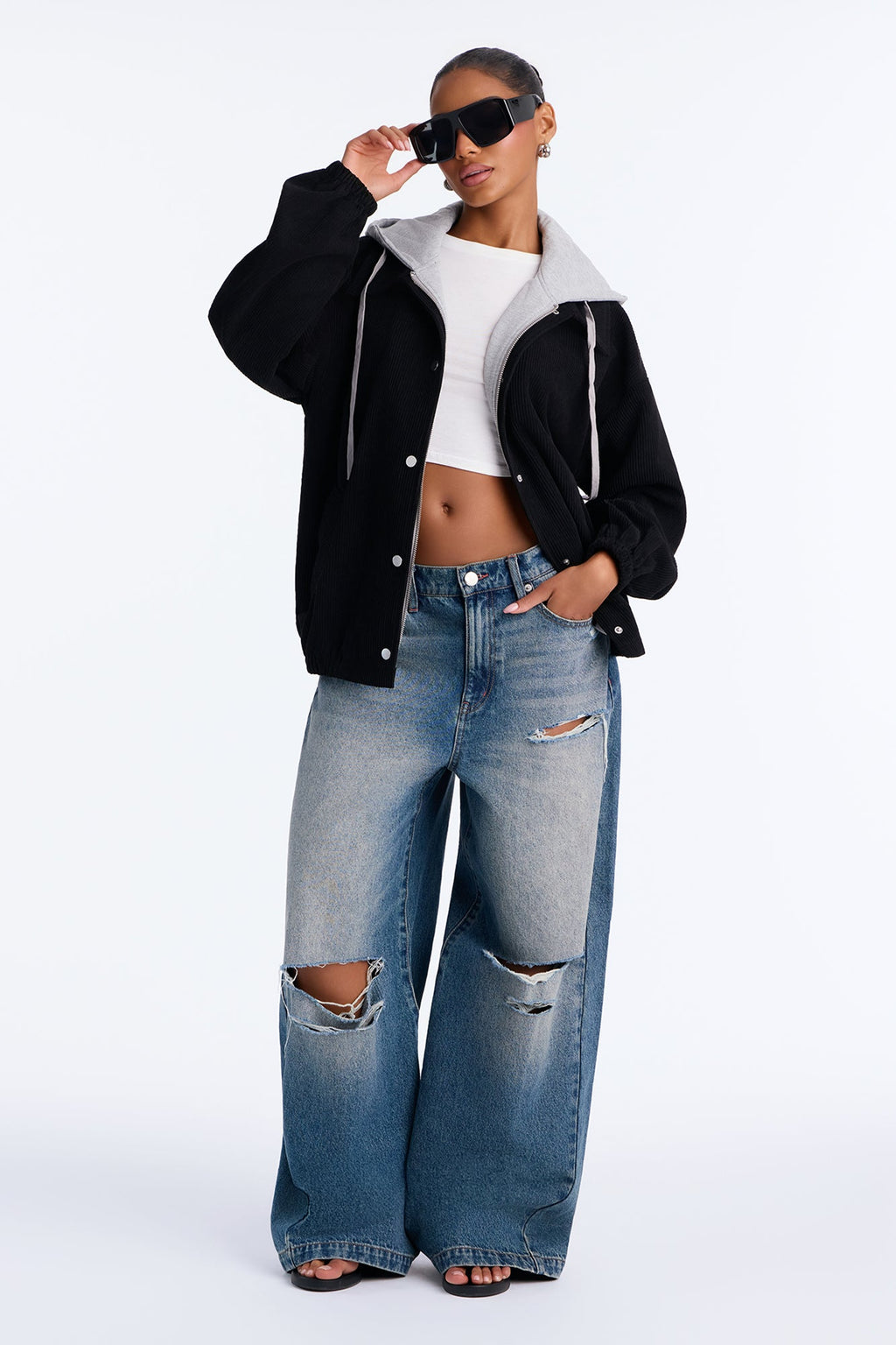 Hanging With The Boys Corduroy Jacket - Black