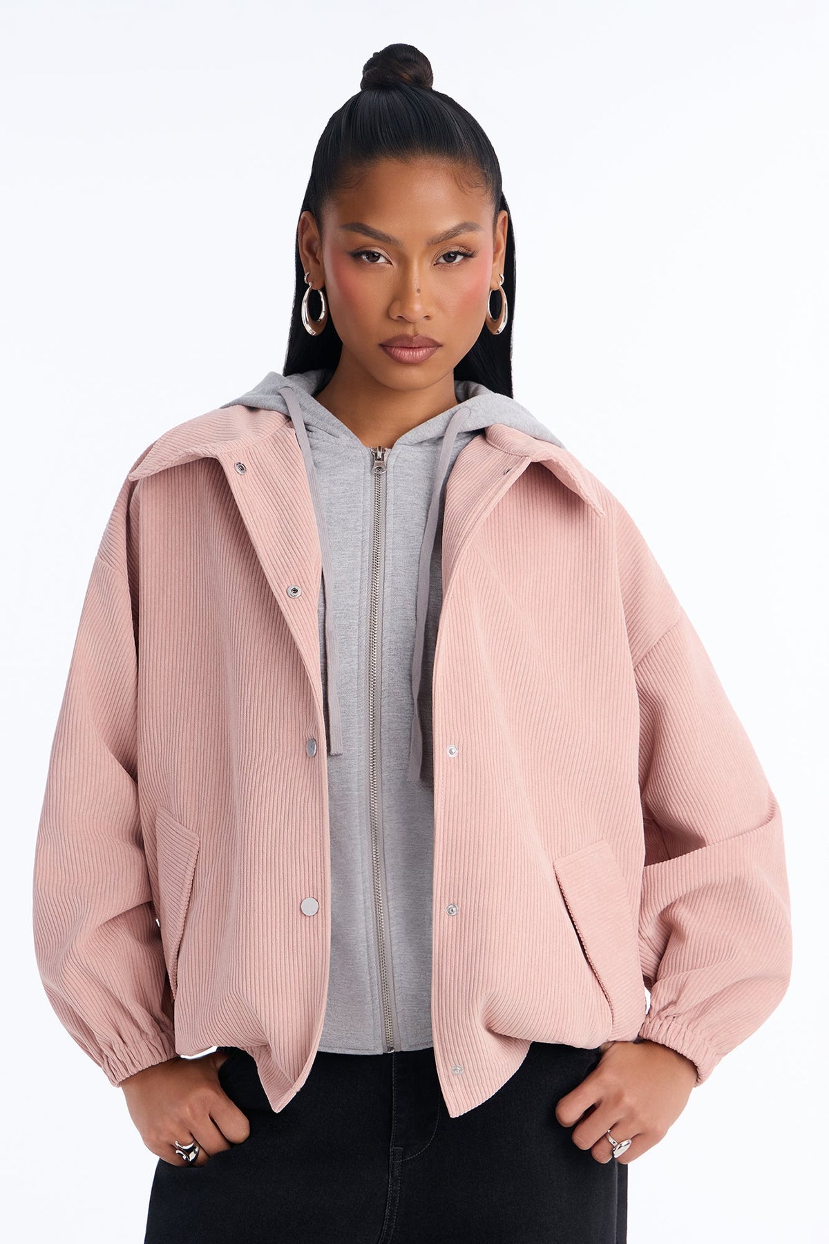 Hanging With The Boys Corduroy Jacket - Pink