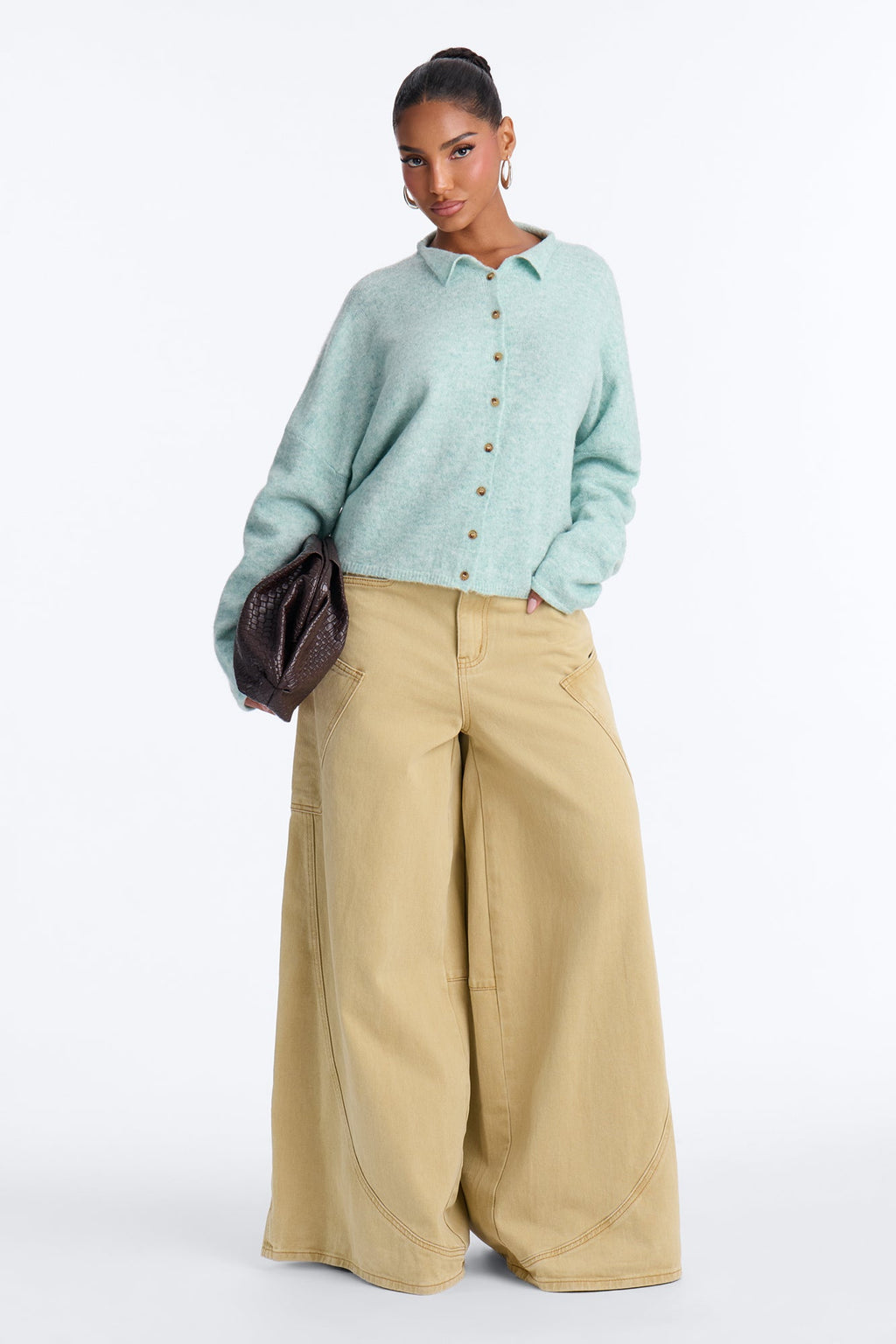 Book Worm Button Up Cardigan - Mint