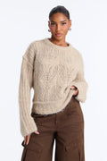 Cozy Hideaway Chunky Knit Pullover Sweater - Taupe