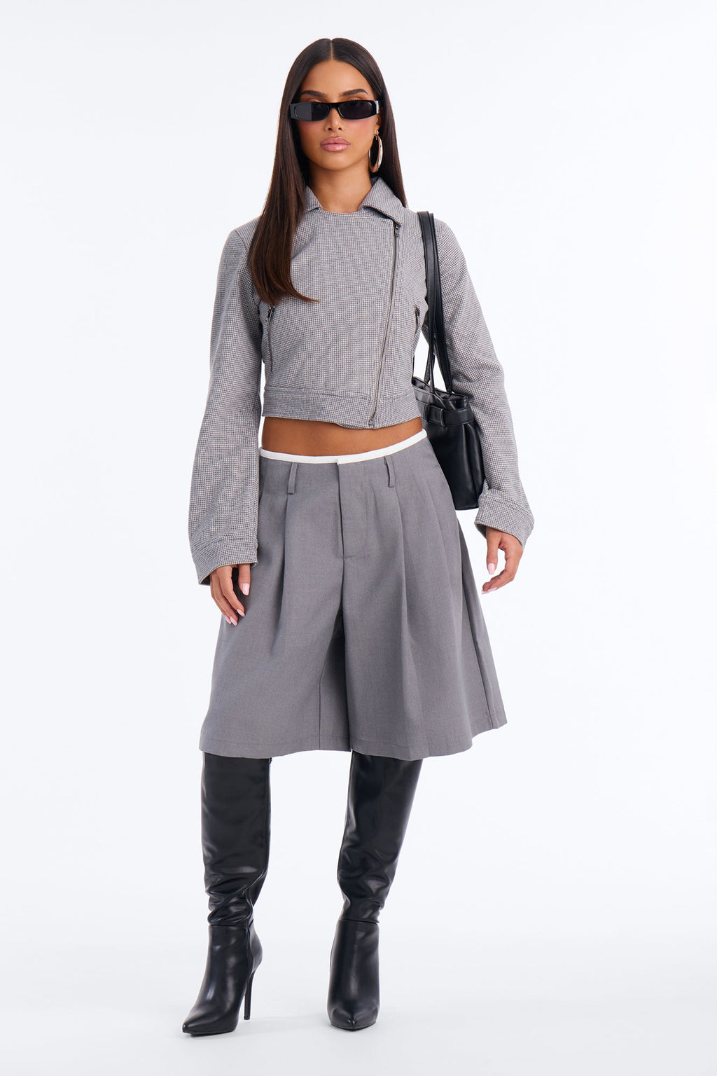 Keep It Real Moto Jacket - Light Grey
