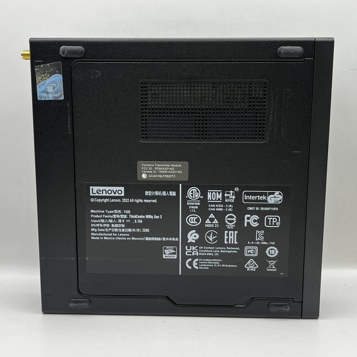 Lenovo ThinkCentre Tiny M90q 3.2 GHz Intel Core i5 12th Gen. 8GB RAM 256GB Solid State Drive